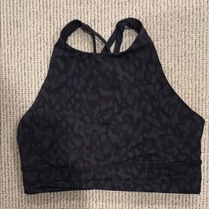 Black Leopard Print Sports Bra